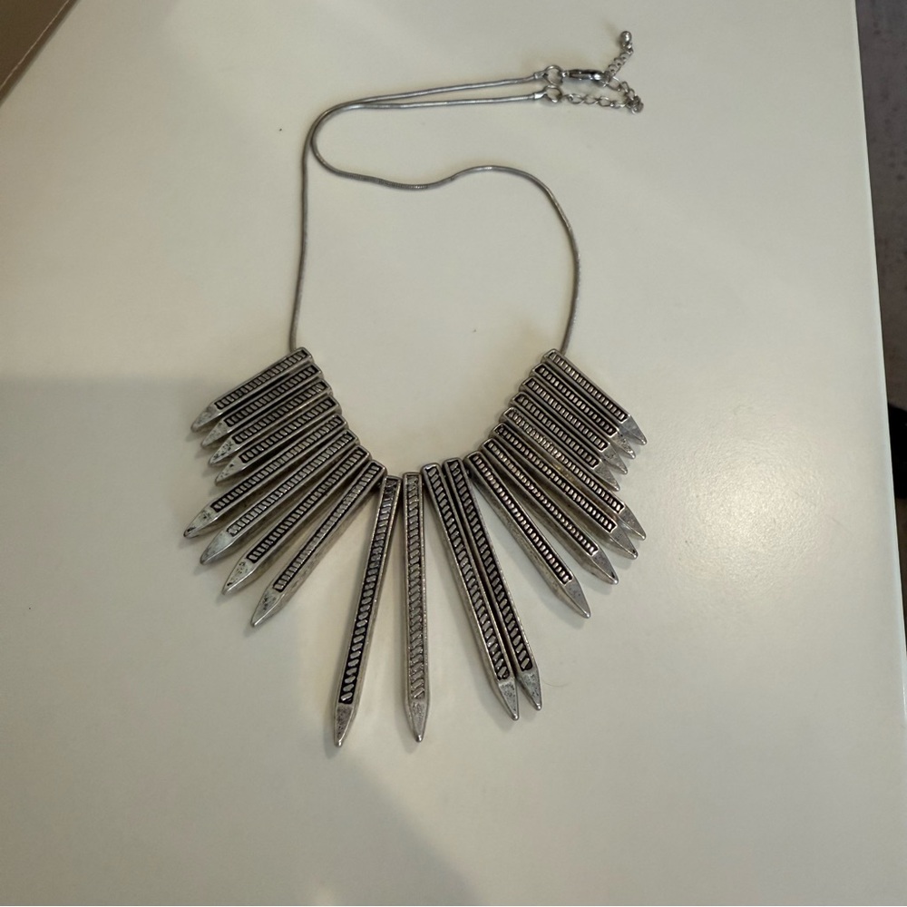 Silver and Black Statement Necklace